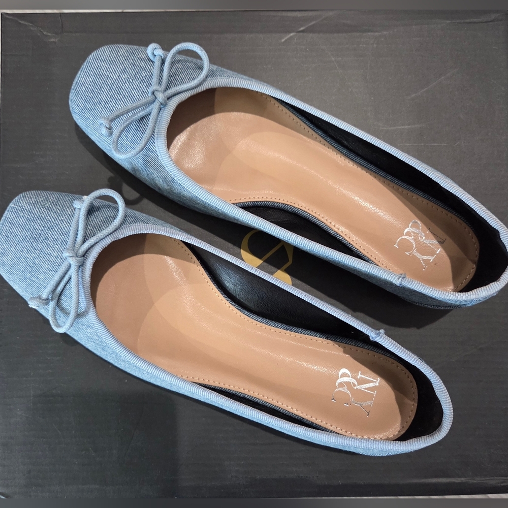 NY&C Light Blue Denim Women's Ballet Flats